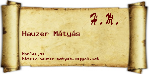 Hauzer Mátyás névjegykártya