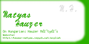 matyas hauzer business card